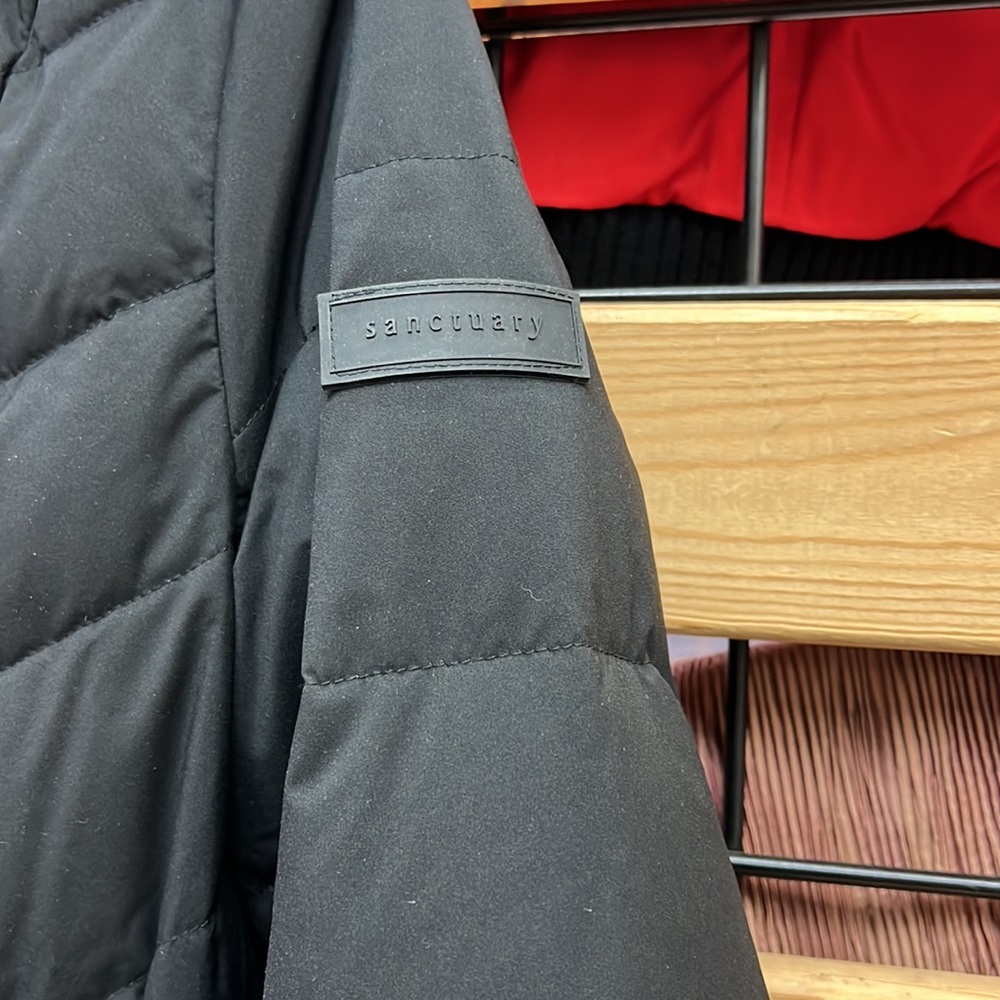 NWT,SANCTUARY
Belted Water Resistant Down & Feather Fill Puffer Coat In Black - Picture 8 of 17